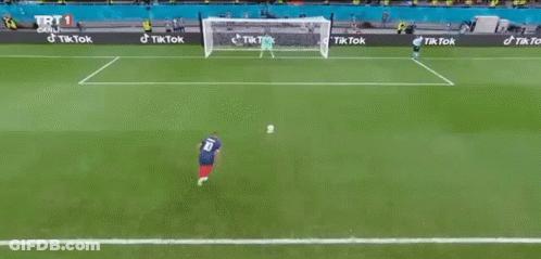 Soccer Player Kicking Ball Into Goal GIF