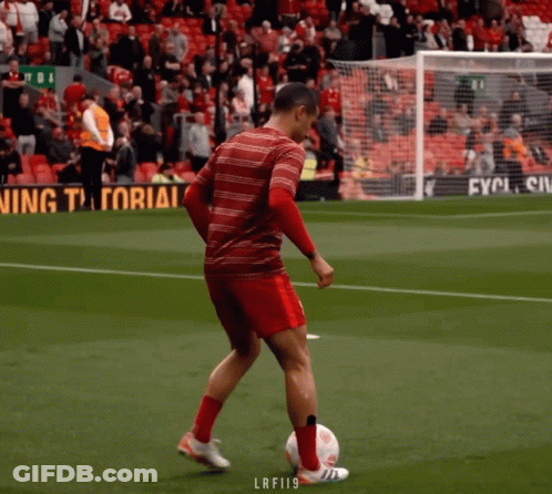 Soccer Player Kicking Ball With Lrfi19 Sign GIF