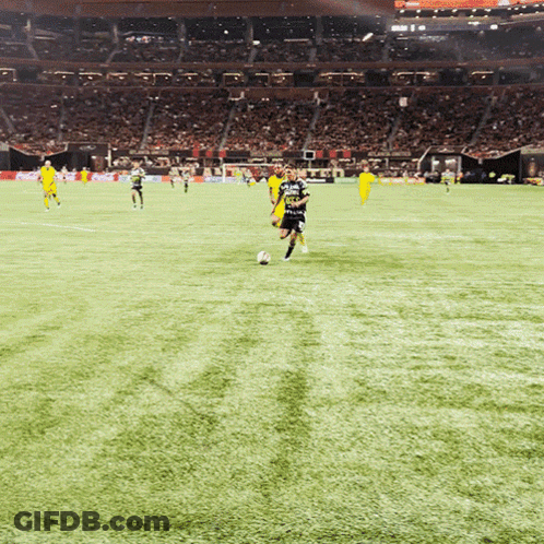 Soccer Player Kicking Ball With LRFi19 Sign GIF
