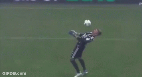 Soccer Player Kicking Ball With Yellow Circle GIF