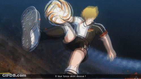 Soccer Player Kicking Il Leur Force Droit Dessus GIF