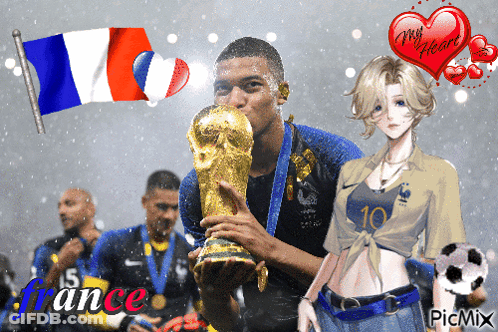 Soccer Player Kissing Trophy France GIF