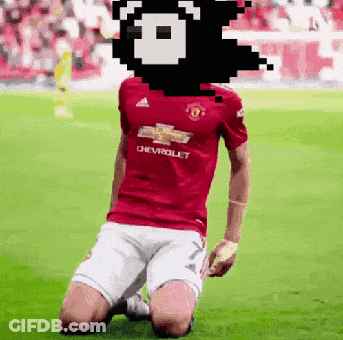 Soccer Player Kneeling In Chevrolet Jersey GIF