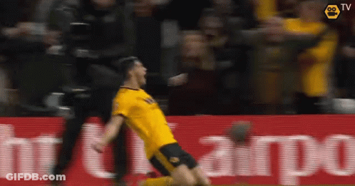Soccer Player Kneeling In Front Of Emirates Ad GIF
