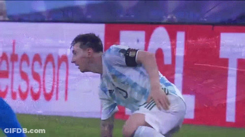 Soccer Player Kneeling In Front Of Esson Sign GIF