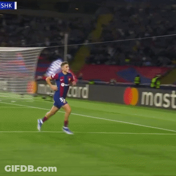 Soccer Player Kneeling In Front Of Mastercard Banner GIF