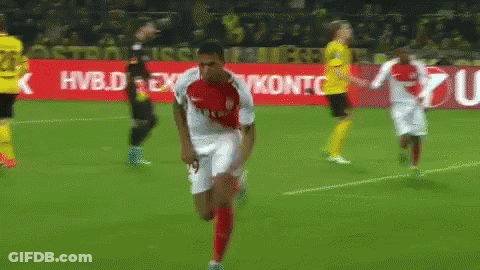 Soccer Player Kneeling In Front Of Unicredit Sign GIF