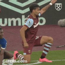 Soccer Player Kneeling On Field GIF
