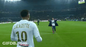 Soccer Player Lacazette Wearing Number 10 Jersey GIF