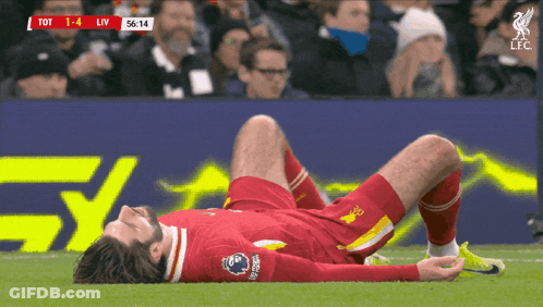 Soccer Player Laying On Field At 56:14 GIF