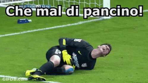 Soccer Player Laying On Field Che Mal Di Pancinol GIF