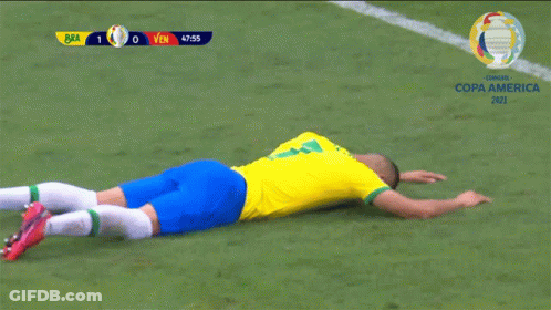 Soccer Player Laying On Field Copa America GIF