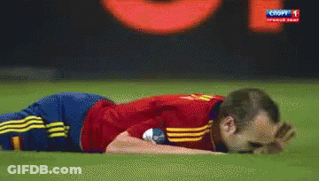 Soccer Player Laying On Field Saying Chopy GIF
