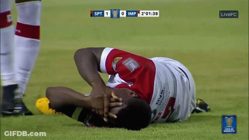Soccer Player Lying Head In Hands SPT IMP GIF