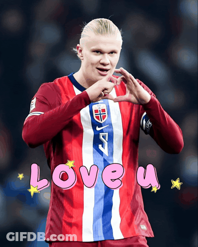 Soccer Player Making Heart With Hands Saying Love GIF