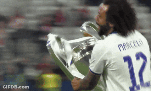 Soccer Player Marcelo Holding Trophy GIF
