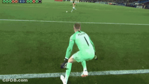 Soccer Player Number 1 Kicking Ball GIF