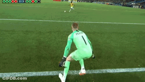 Soccer Player Number 1 Kneeling GIF