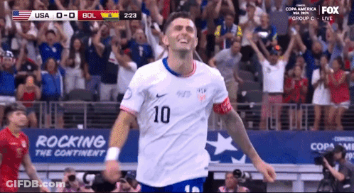 Soccer Player Number 10 Celebrates Goal GIF