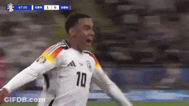 Soccer Player Number 10 Celebrates Goal GIF