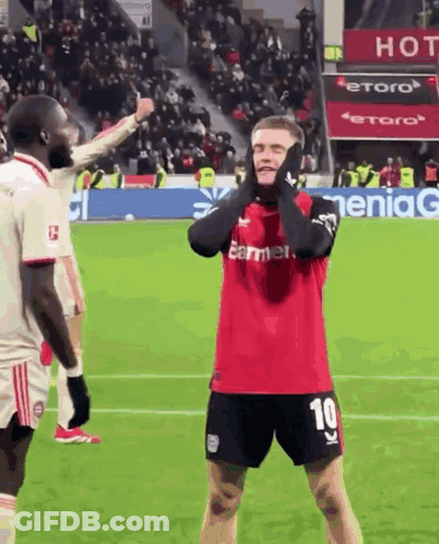 Soccer Player Number 10 Covering Ears GIF