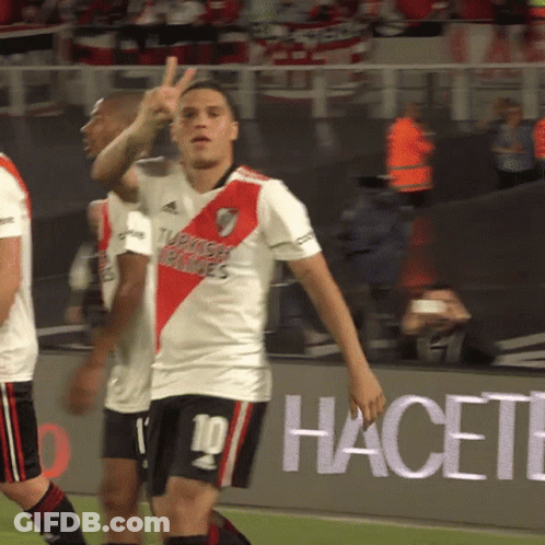 Soccer Player Number 10 Giving Peace Sign GIF