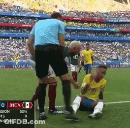 Soccer Player Number 10 Helped Off Field GIF