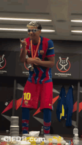Soccer Player Number 10 Jersey Locker Room GIF