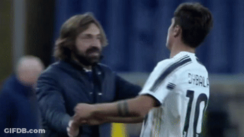 Soccer Player Number 10 Jersey Shakes Hands With Coach GIF
