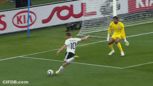 Soccer Player Number 10 Kicking Ball GIF