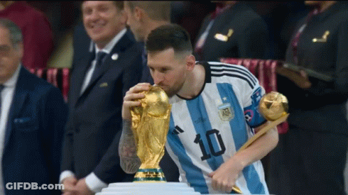 Soccer Player Number 10 Kissing Trophy GIF