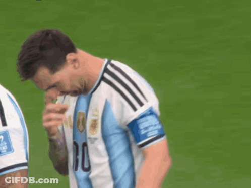 Soccer Player Number 10 Looking Down GIF