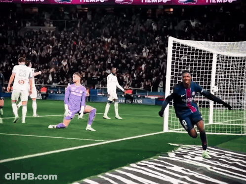 Soccer Player Number 10 Running Towards Goal GIF