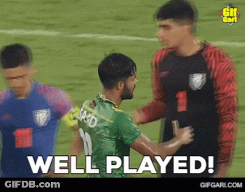 Soccer Player Number 11 Shaking Hands With Another Player GIF
