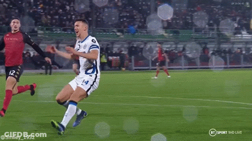 Soccer Player Number 14 Kicking Ball GIF