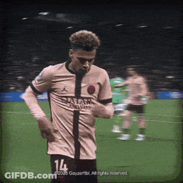 Soccer Player Number 14 On Field GIF