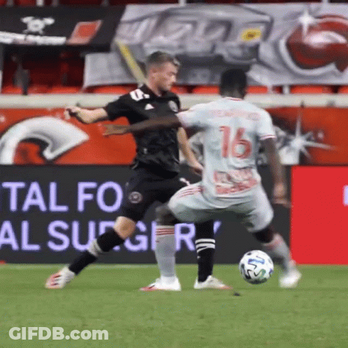 Soccer Player Number 16 Kicking Ball GIF