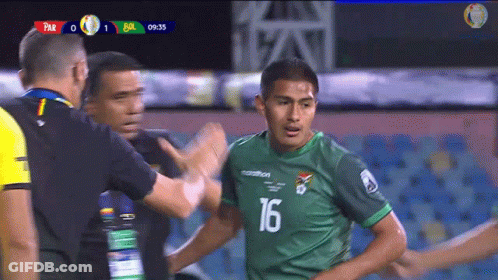 Soccer Player Number 16 Talking To Referee GIF
