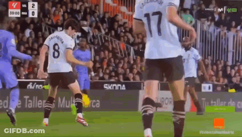 Soccer Player Number 17 Kicking Ball GIF