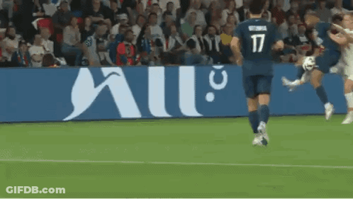 Soccer Player Number 17 Kicking Ball GIF