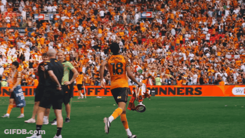 Soccer Player Number 18 Running GIF