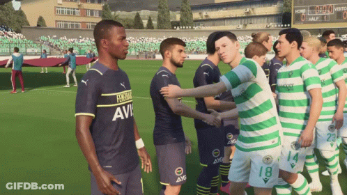 Soccer Player Number 18 Shaking Hands GIF