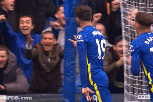 Soccer Player Number 19 Celebrating Goal GIF