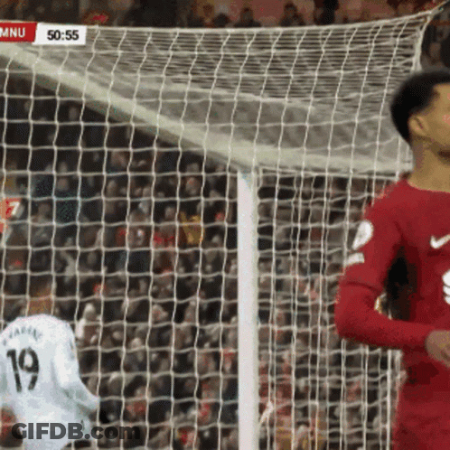 Soccer Player Number 19 In Front Of Goal GIF