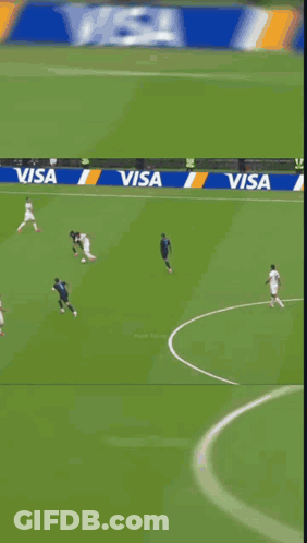 Soccer Player Number 19 Surrounded By Players GIF