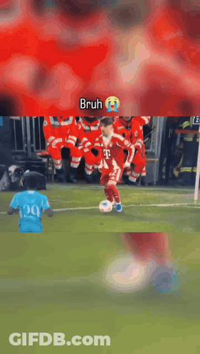 Soccer Player Number 20 Kicking Ball GIF