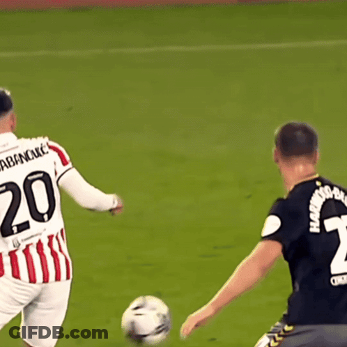 Soccer Player Number 20 Kicking Ball GIF