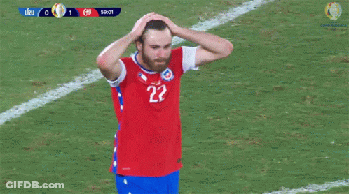 Soccer Player Number 22 Holding Head GIF