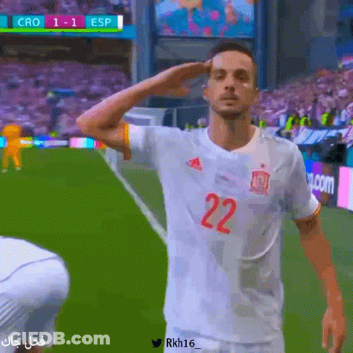 Soccer Player Number 22 Salutes Crowd GIF