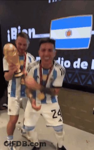Soccer Player Number 24 Holding Trophy GIF